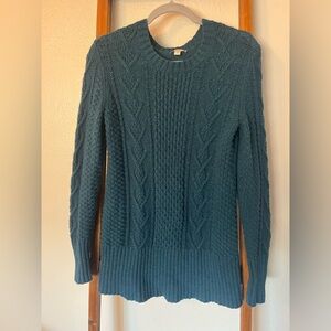 GapMaternity Cable-Knit Pullover Sweater Blue Crew Neck Long Sleeve Size M